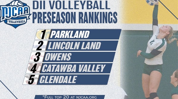 Region 10 member Catawba Valley listed in the inital DII NJCAA Volleyball Poll